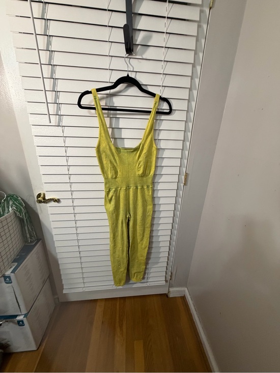 FP Movement by Free People Pants - FP Movement by Free People Lime Yellow Scoop-Neck Slim Jumpsuit